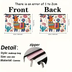 Chic Canvas Cosmetic Bag with Zipper – Lightweight & Foldable Travel Makeup Pouch