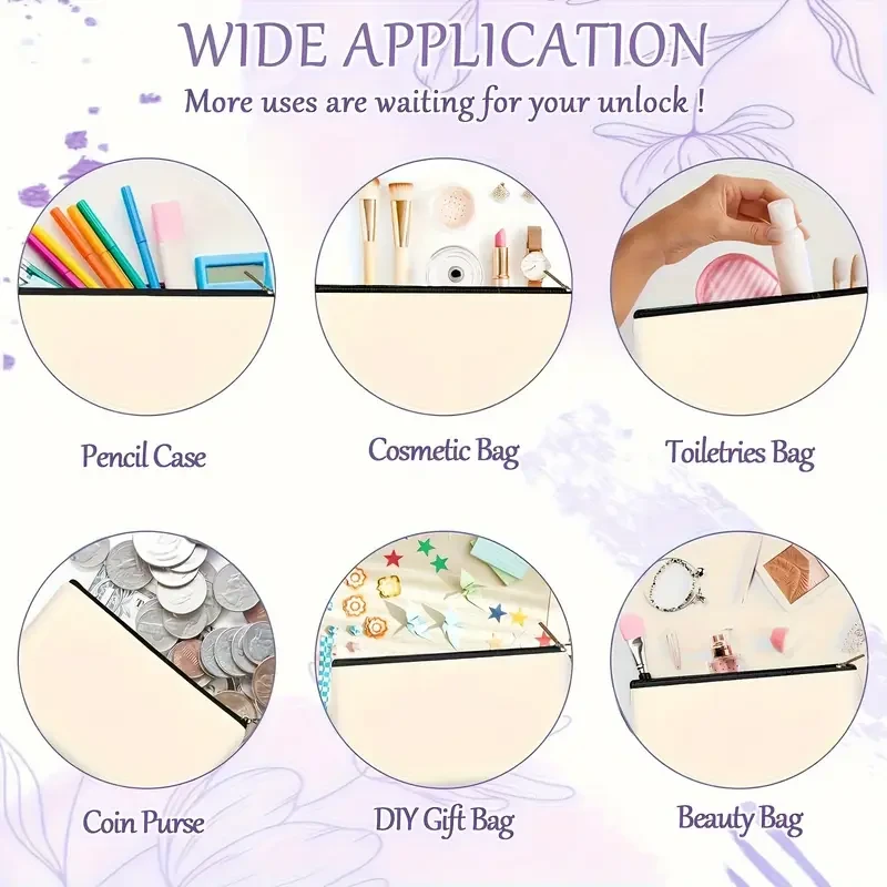 Chic Canvas Cosmetic Bag with Zipper – Lightweight & Foldable Travel Makeup Pouch