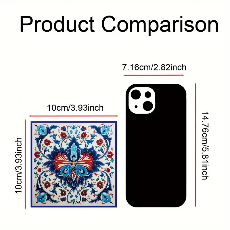 20pcs Elegant Blue & White Turkish Tile Stickers – Ocean-Inspired Design for Kitchens & Bathrooms