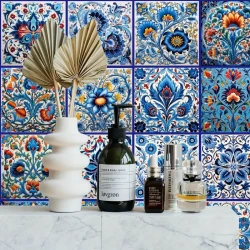 20pcs Elegant Blue & White Turkish Tile Stickers – Ocean-Inspired Design for Kitchens & Bathrooms
