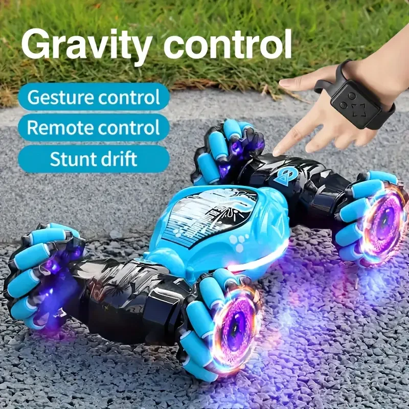 TurboDrift 4WD Gesture Controlled RC Car – Dual-Side Rotating Off-Road Vehicle with LED Lights & Music