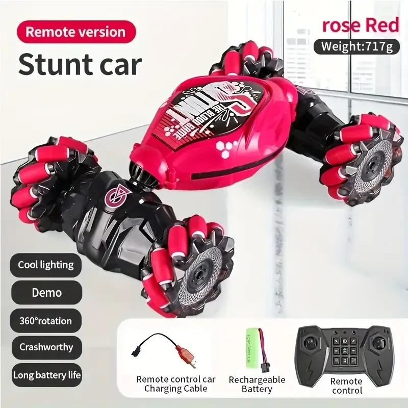 TurboDrift 4WD Gesture Controlled RC Car – Dual-Side Rotating Off-Road Vehicle with LED Lights & Music