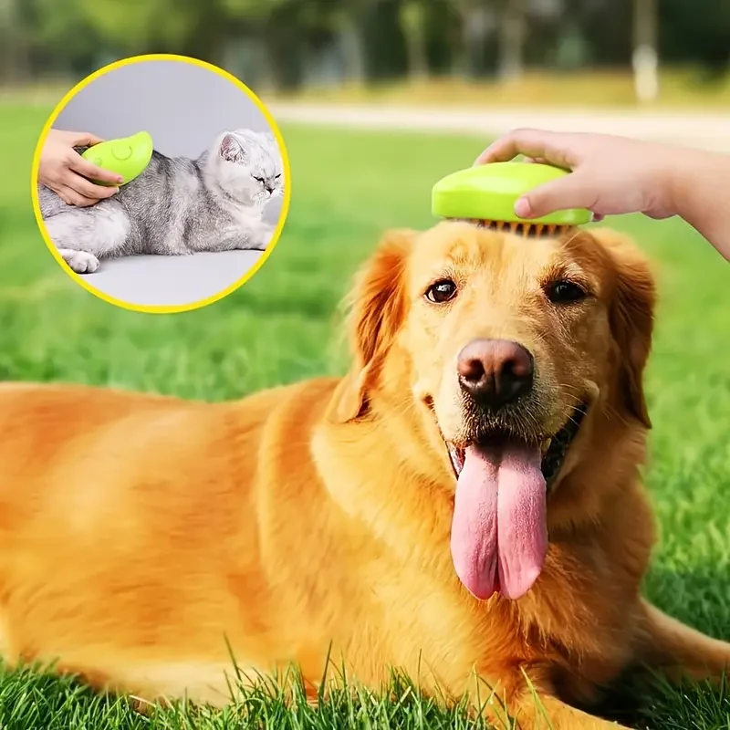 Self-Cleaning Steam Cat Brush – Pet Hair Removal Comb for Cats and Dogs