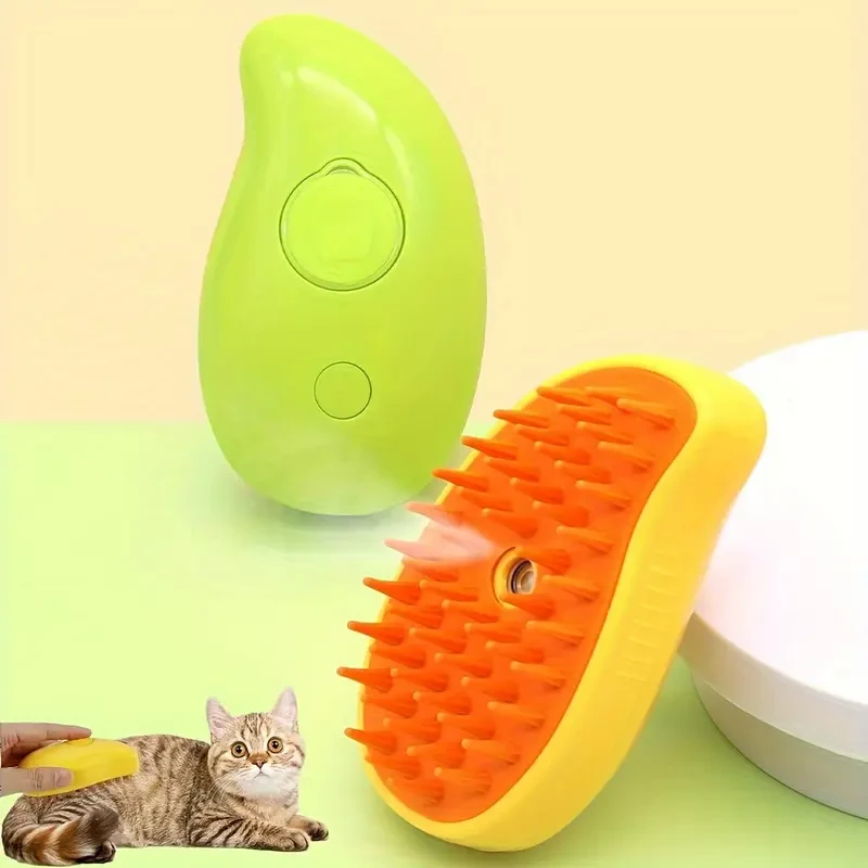Self-Cleaning Steam Cat Brush – Pet Hair Removal Comb for Cats and Dogs