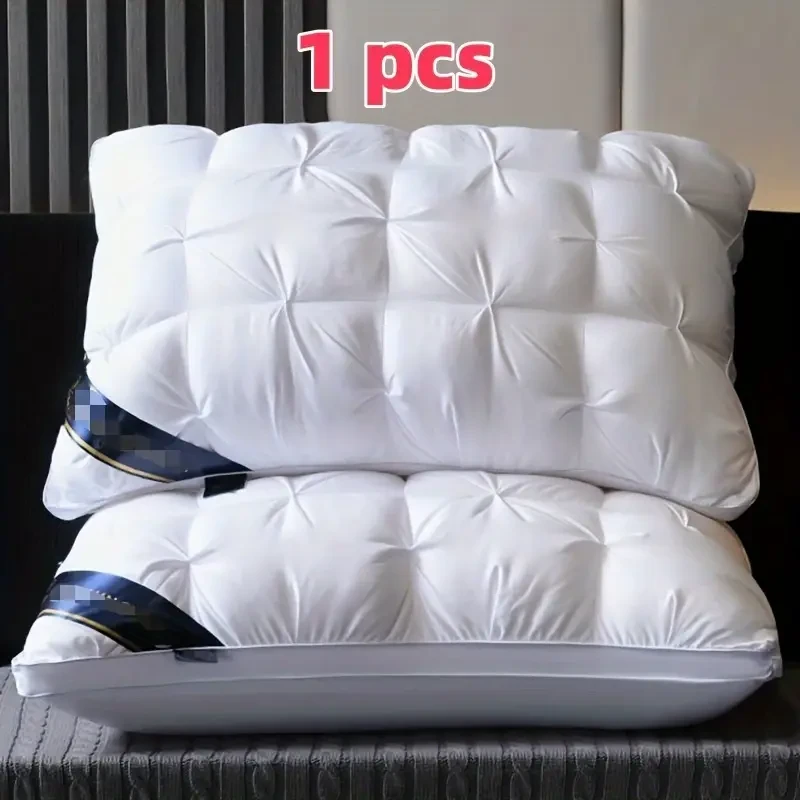 1pc 48x74cm Deep Sleep Neck Support Pillow – Non-Collapsing High Pillow for Sleeping