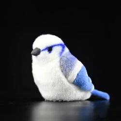 Gray Blue Tit Fat Chirp Plush Toy
