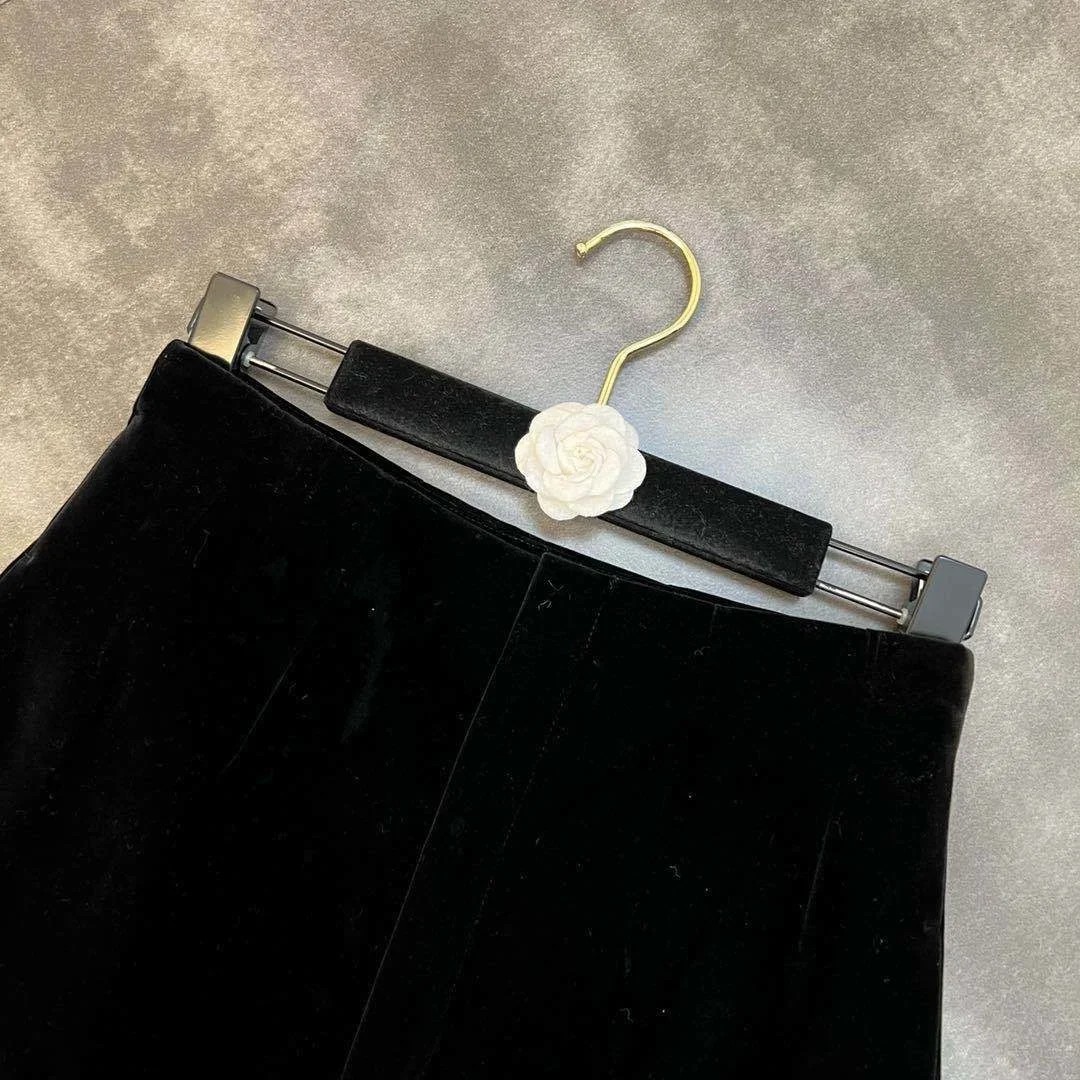 Black Velvet Shorts for Women – High-Waisted, Elegant Summer Outerwear