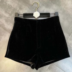Black Velvet Shorts for Women – High-Waisted, Elegant Summer Outerwear