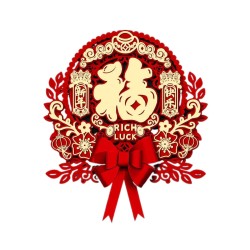 Snake Year Fu Character Decoration Three-dimensional Door Sticker