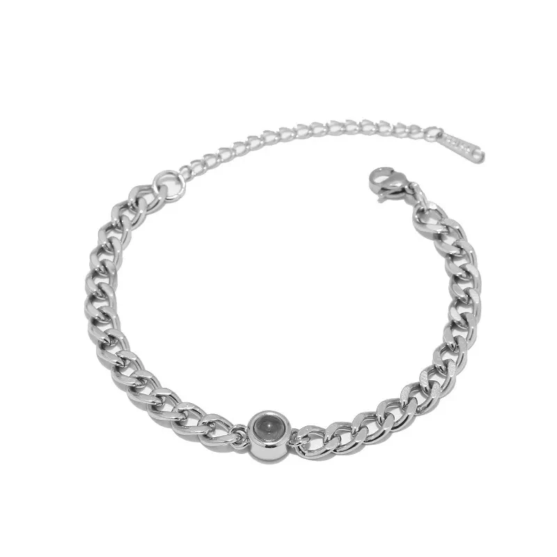 Round Brand Personalized Color Photo Projection Bracelet