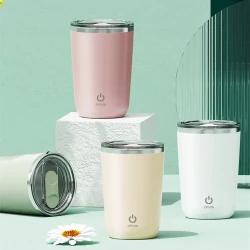 350ml Automatic Self Stirring Mug Coffee Milk Juice Mixing Cup Electric Stainless Steel Lazy Rotating Mug Magnetic Stirring Cup Kitchen Gadgets