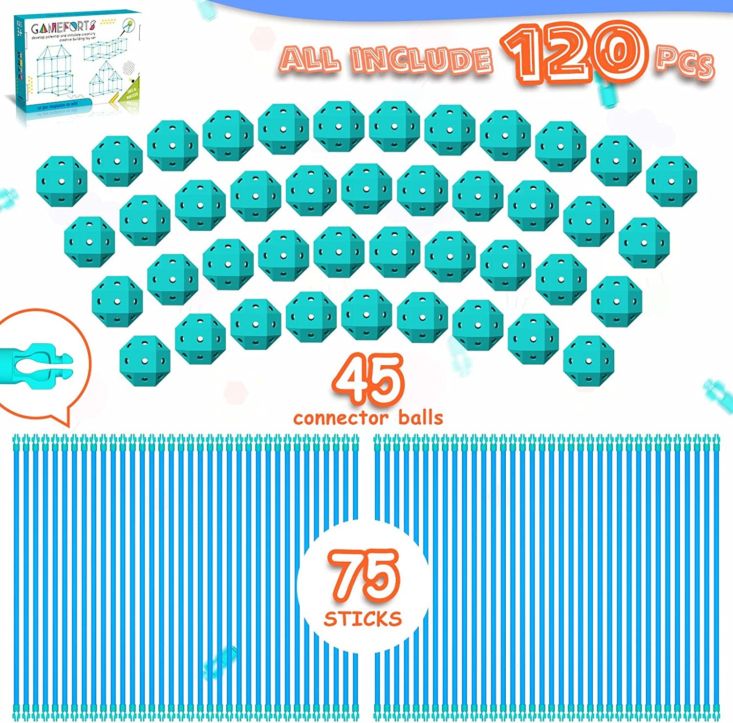 Children's DIY Building Castle Beading Tent Toy – STEM Large Building Blocks Game House