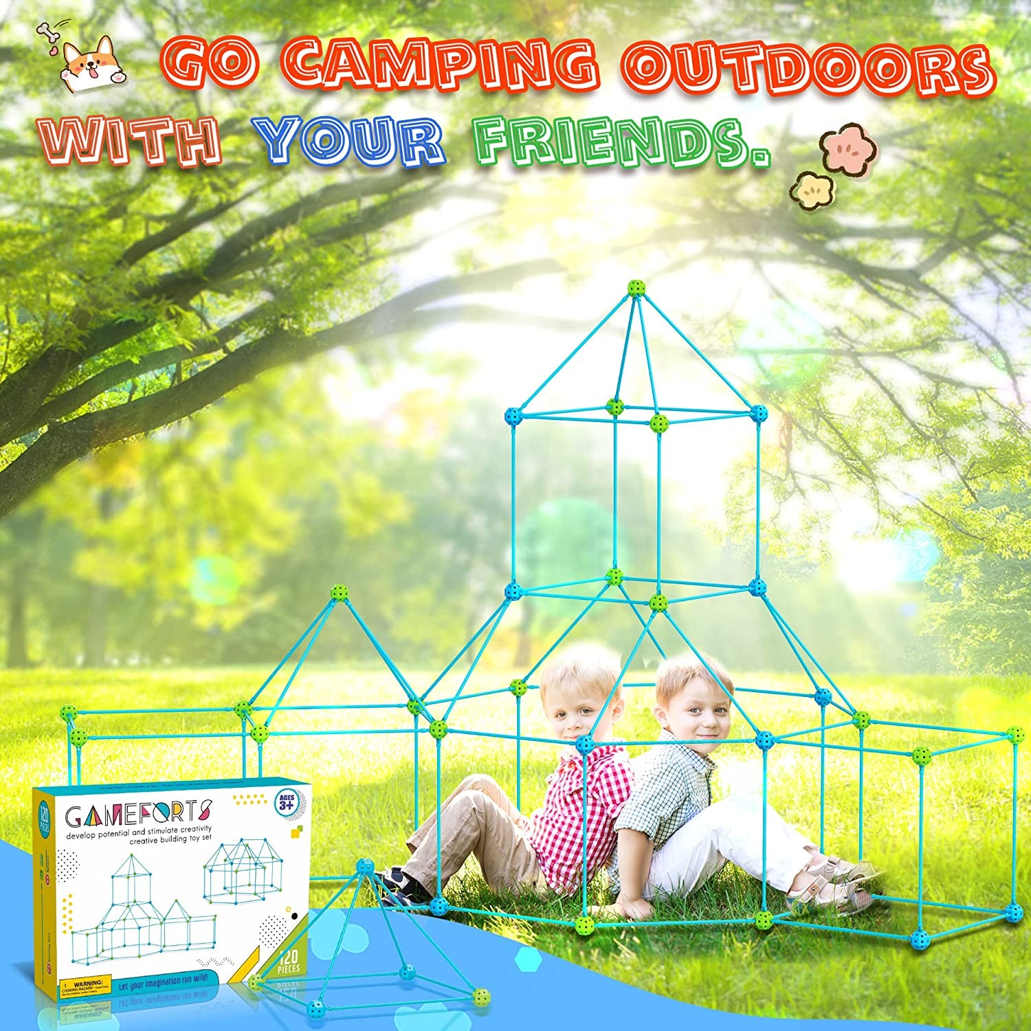 Children's DIY Building Castle Beading Tent Toy – STEM Large Building Blocks Game House