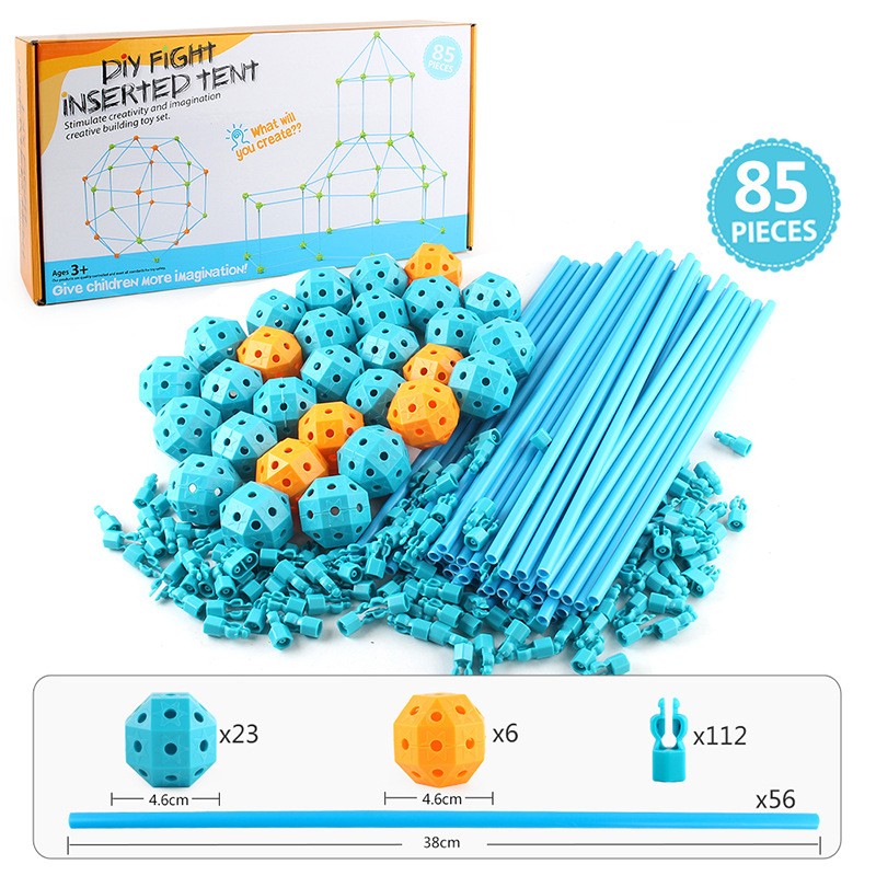 Children's DIY Building Castle Beading Tent Toy – STEM Large Building Blocks Game House