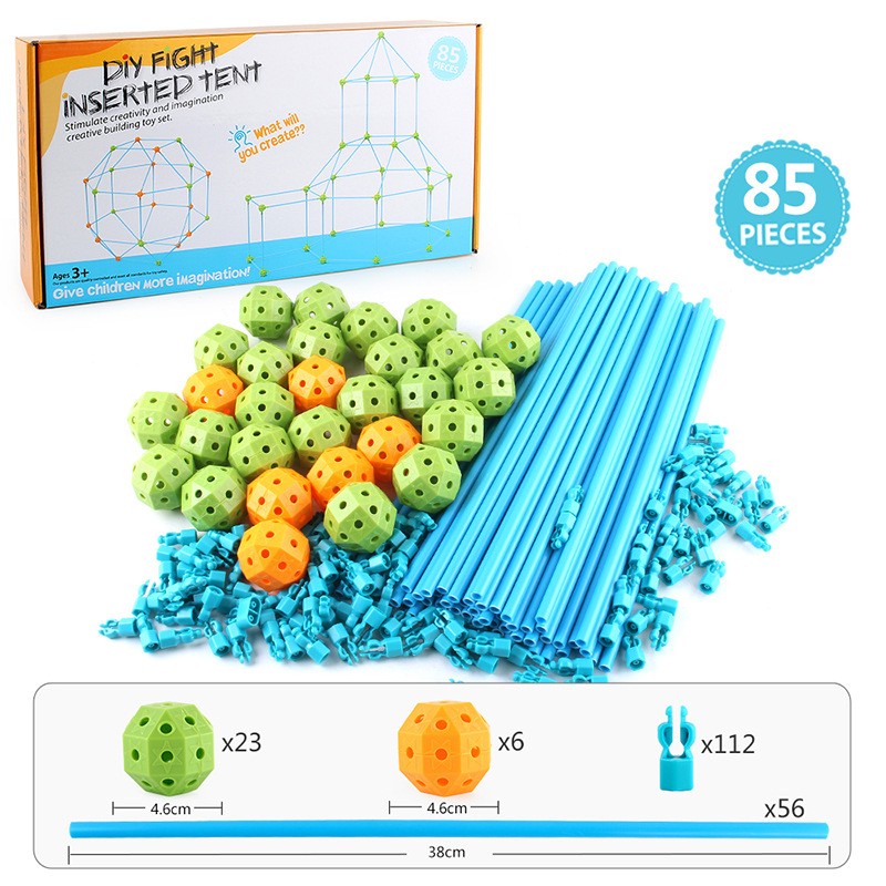 Children's DIY Building Castle Beading Tent Toy – STEM Large Building Blocks Game House