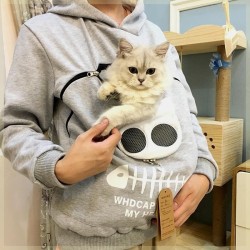 Cat and Dog Lovers Hoodie – Kangaroo Pet Pouch Sweatshirt with Animal Ear Hood