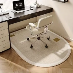 1pc Ultra-Soft Polyester Fiber Desk Mat, Non-Slip Rubber Backing, Knit Weave, Hand Washable, Soundproof Office Chair Mat, Ideal for Home Office Decor