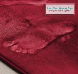 3pcs SoftTouch Memory Foam Bath Mats - Non-Slip, Stain Resistant, Quick-Dry, Foot Massage Design, 600gsm, 1.19cm Thick, Rectangular Polyester Rugs with PVC Backing for Bathroom, Kitchen, Laundry Room - Perfect for Valentine's & Patrick's Day Decor, Bath A