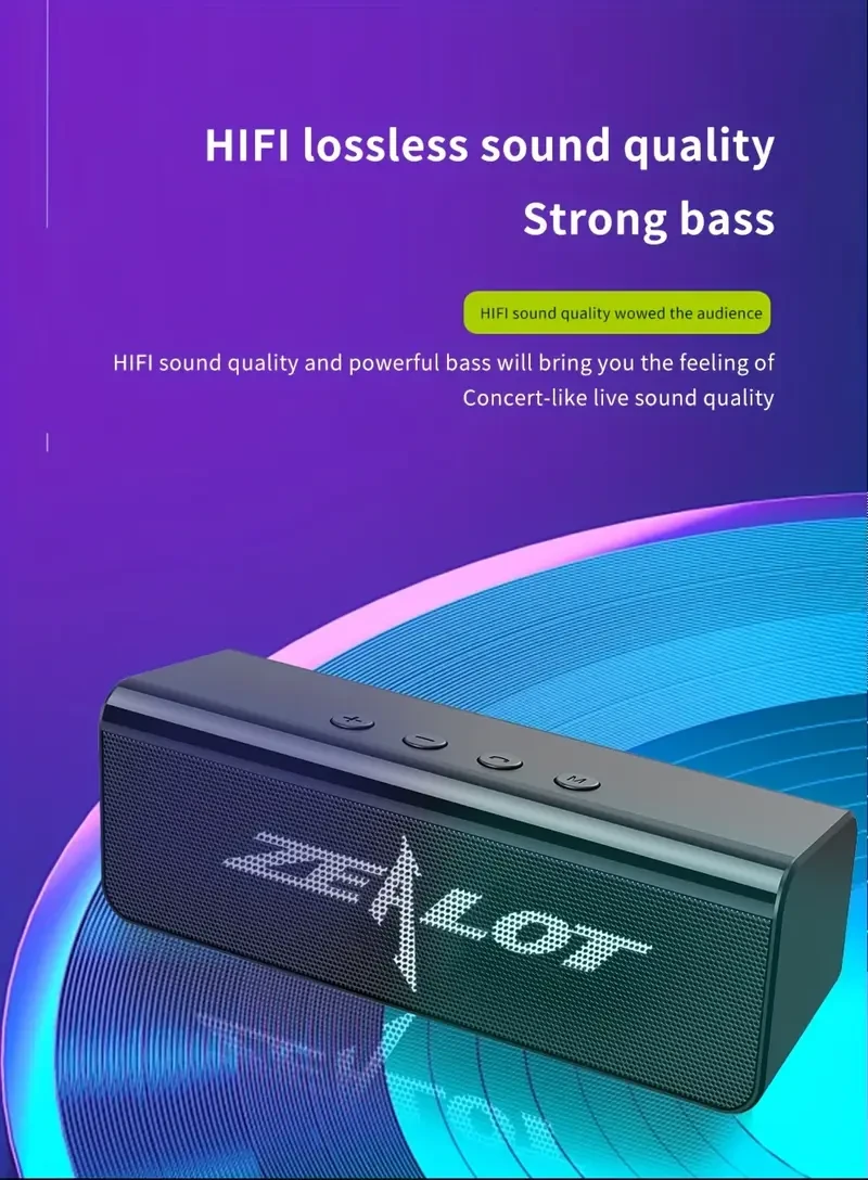 Compact, Powerful, and Perfect for Every Occasion Introducing the ZEALOT S31 5W*2 Wireless Speakers, the ultimate blend of style, portability, and exceptional sound quality. Whether you’re hosting a party, relaxing at home, or streaming your favorite seri