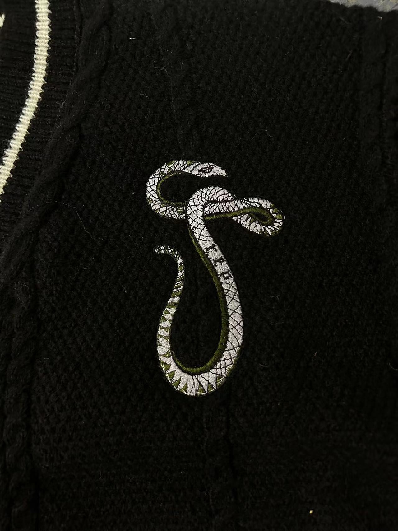 Reputation Cardigan with Snake Star Cardigan Rep Taylor Embroidery V-Neck Button Up Knitted Sweater