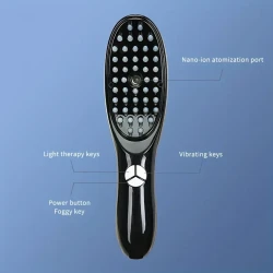 1pc HairGenic USB Rechargeable Electric Scalp Massager Comb - Vibration Hair Growth Tool with 400mAh Lithium Polymer Battery, Portable Head Relaxation Device for Home Use, Hair Care Gift
