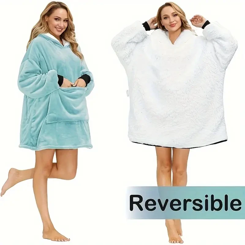 Blanket Hoodie Sweatshirt With Pet Pockets