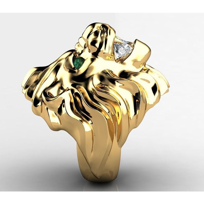 Fashion Stainless Steel Lion Head Ring - Bold Men’s Retro Jewelry for NZ
