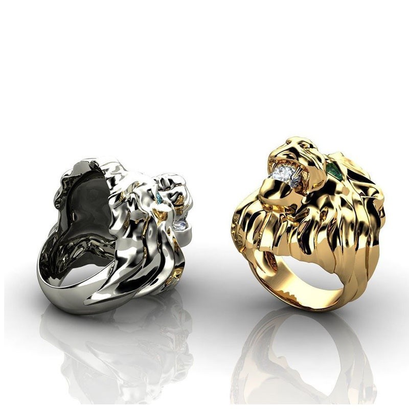 Fashion Stainless Steel Lion Head Ring - Bold Men’s Retro Jewelry for NZ