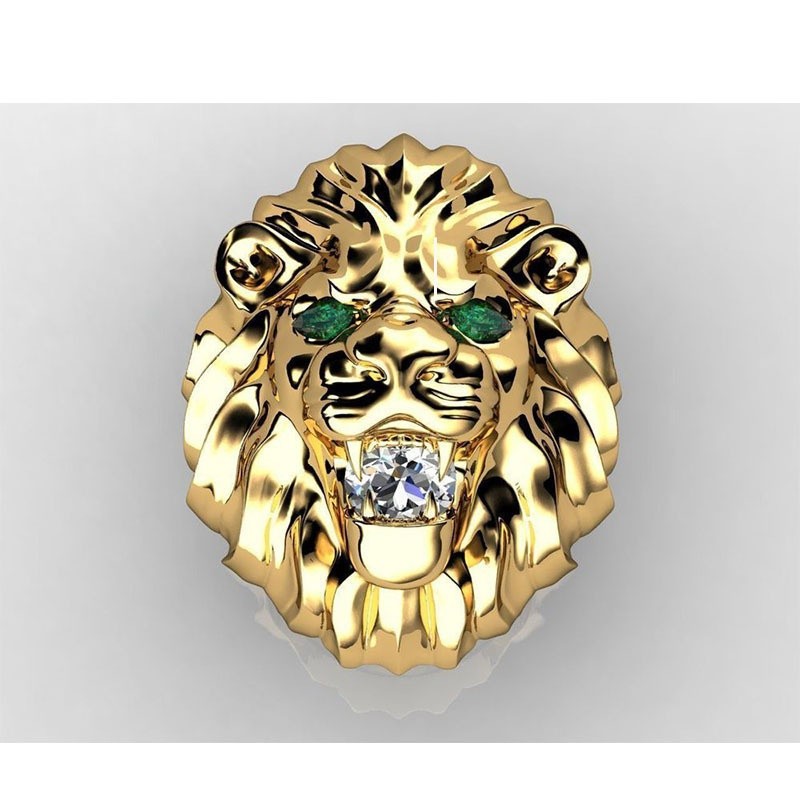 Fashion Stainless Steel Lion Head Ring - Bold Men’s Retro Jewelry for NZ