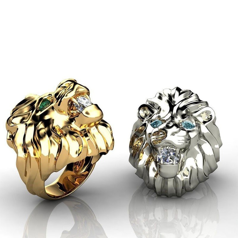 Fashion Stainless Steel Lion Head Ring - Bold Men’s Retro Jewelry for NZ