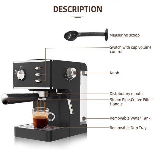Household Semi-automatic Pressure Milk Frother For Coffee Machine