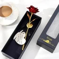 1set Artificial Rose Flower With Gift Box And Card