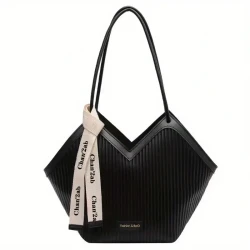 Stylish Love-Themed Faux Leather Tote