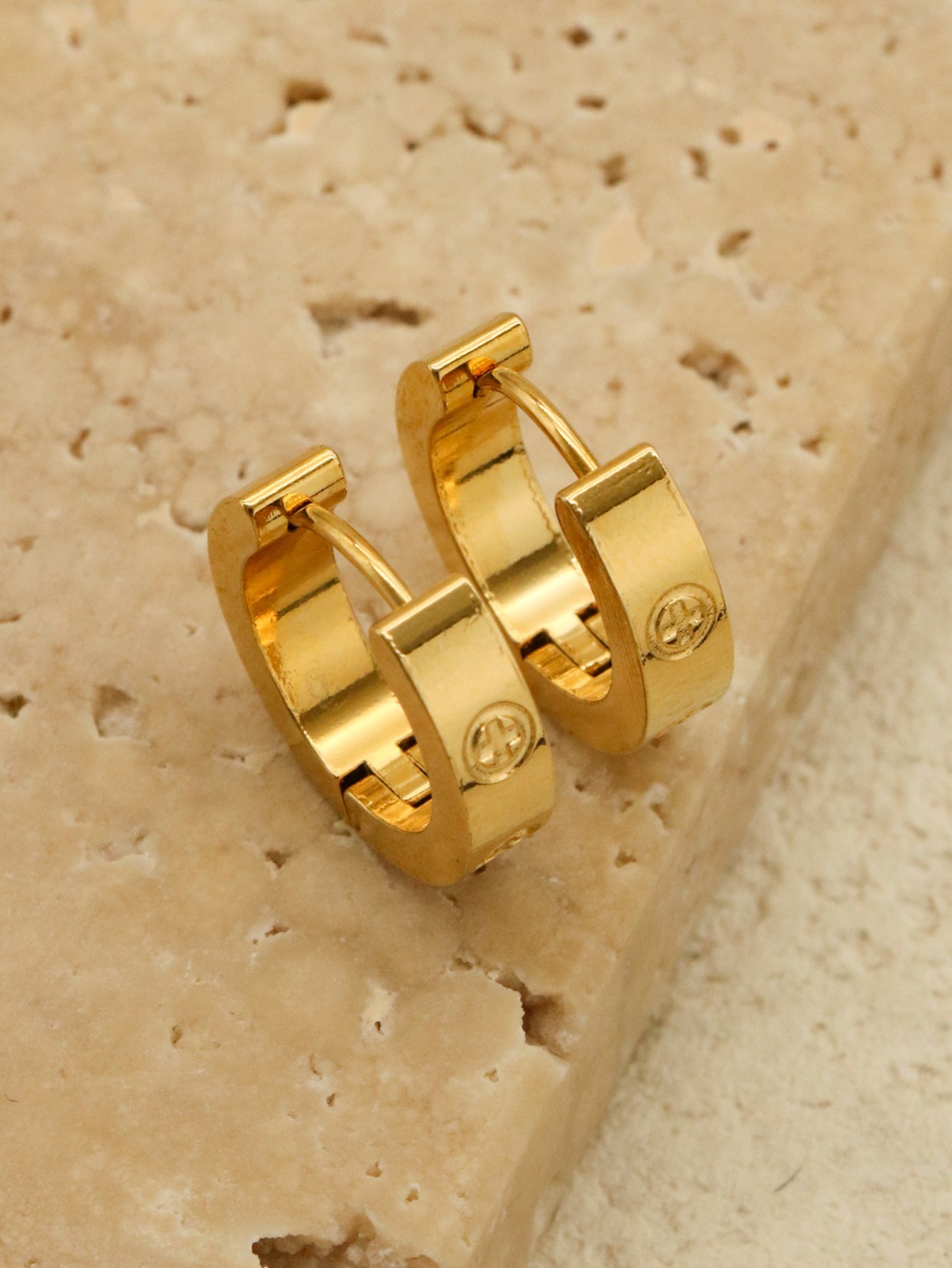 Classic Stainless Steel Cross Earrings - Elegant Women’s Ear Loops Jewelry