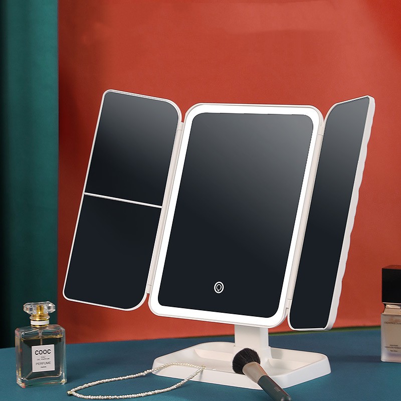 Trifold LED Makeup Mirror