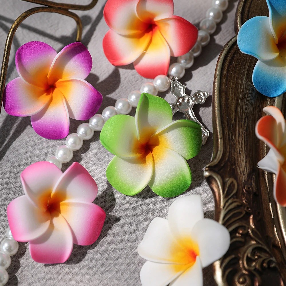 10Pcs Artificial Hawaii PE Foam Flowers – 5cm DIY Flower Set
