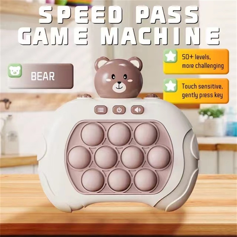 Quick Push Bubbles Game Machine – Kids Cartoon Fun Whac-A-Mole Squeezing Anti-Stress Sensory Bubble Pop Fidget Toy