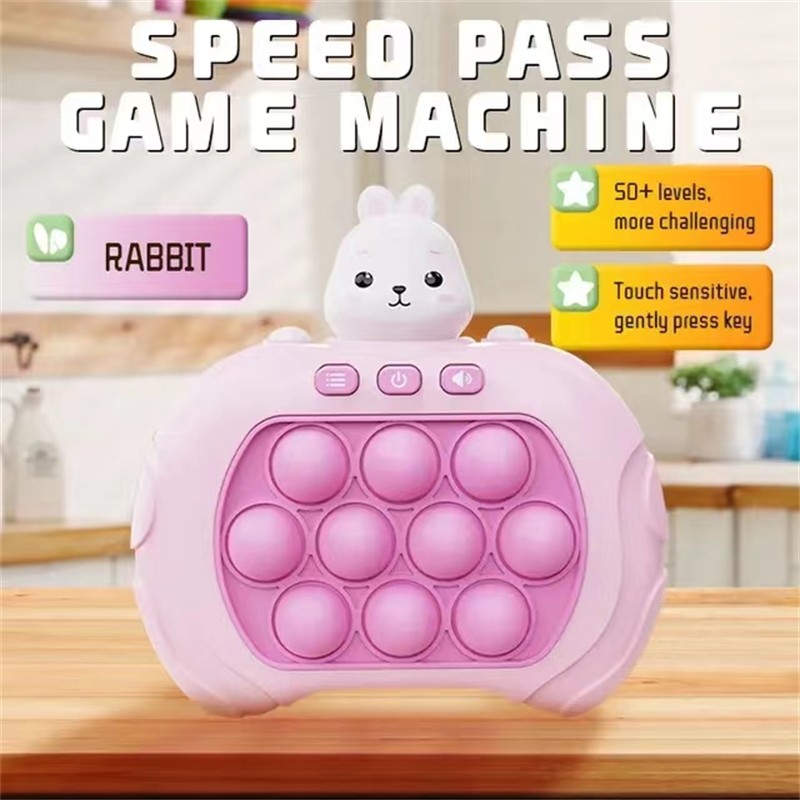 Quick Push Bubbles Game Machine – Kids Cartoon Fun Whac-A-Mole Squeezing Anti-Stress Sensory Bubble Pop Fidget Toy
