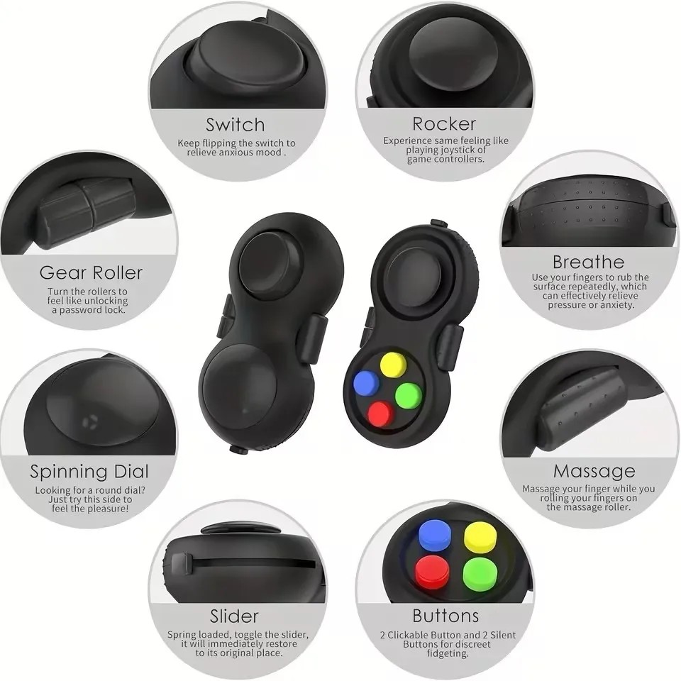 EDC 8 Sides Fidget Cube – Anti-Stress Magic Toy for Autism, ADHD, Anxiety Relief & Focus