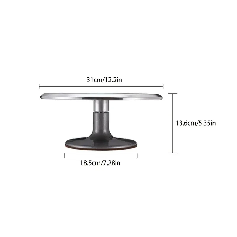 12-Inch Aluminum Alloy Cake Turntable For Smooth 360°