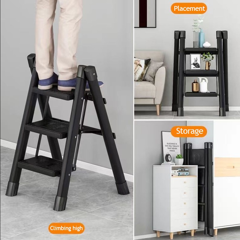Multi-Functional Foldable Ladder – Portable Kitchen Step Stool, Folding Stair Chair, Flower Stand & Storage Shelf NZ