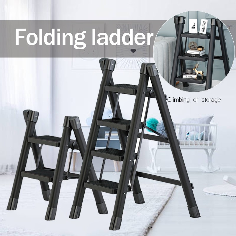 Multi-Functional Foldable Ladder – Portable Kitchen Step Stool, Folding Stair Chair, Flower Stand & Storage Shelf NZ