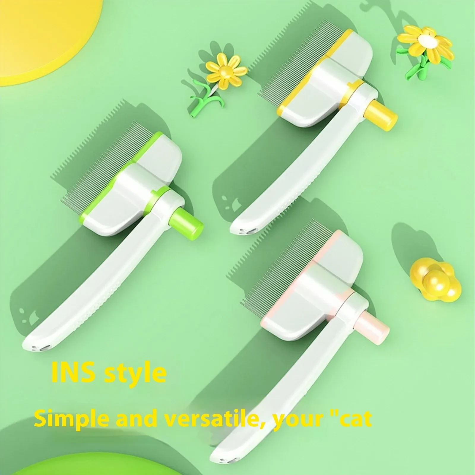 Self-cleaning Pet Flea Comb Grooming Brush