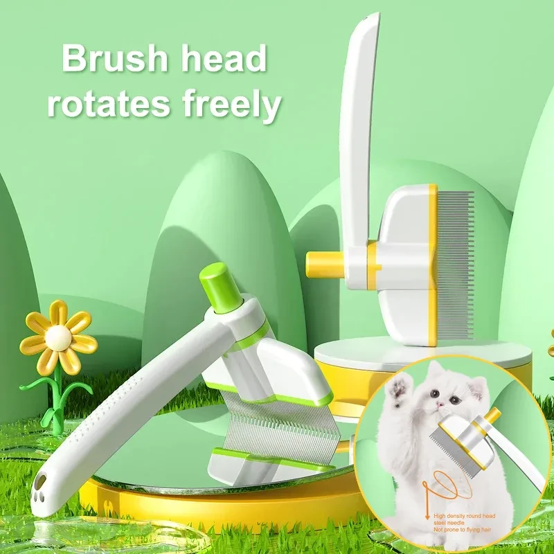 Self-cleaning Pet Flea Comb Grooming Brush