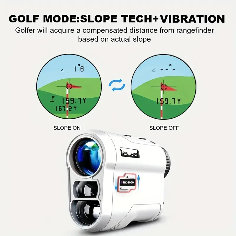 REVASRI Golf Rangefinder with Slope, Pin Lock, and Vibration - 1000YDS Laser
