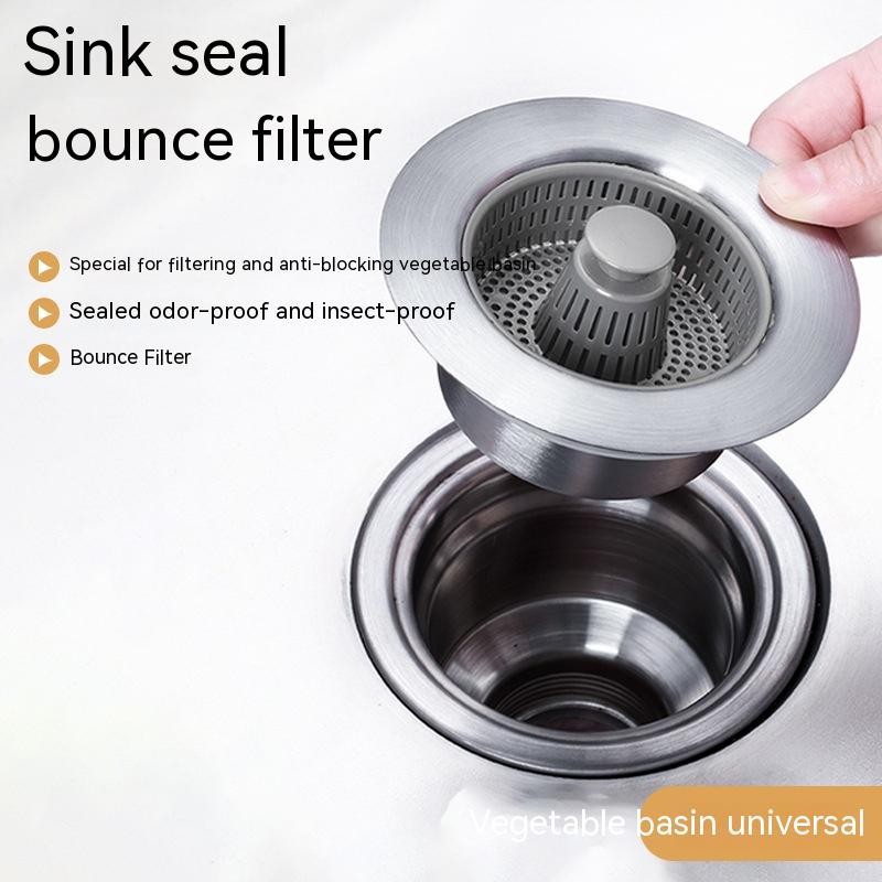 3-in-1 Stainless Steel Sink Drain Strainer