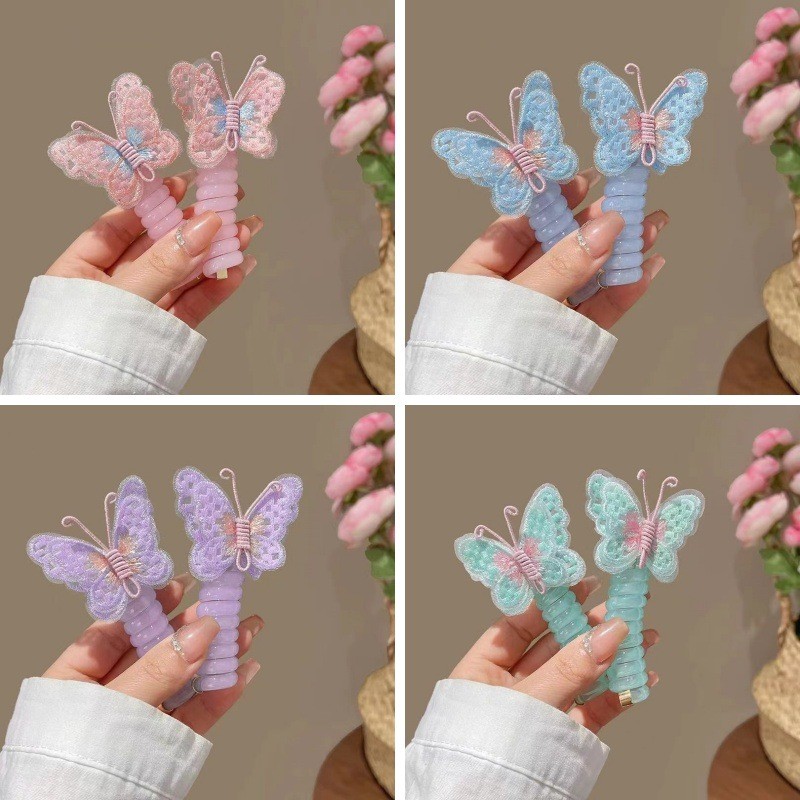 Butterfly Telephone Wire Hair Bands (2 PCS)