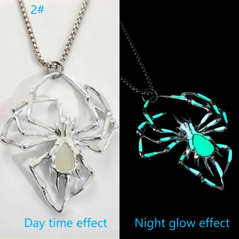 Halloween Creative Stereo Luminous Spider Necklace Jewerly