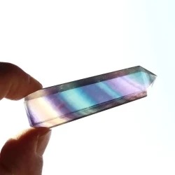 Six Prism Crystal Column Colorful Fluorite Ornaments Purple Fluorite Raw Stone
