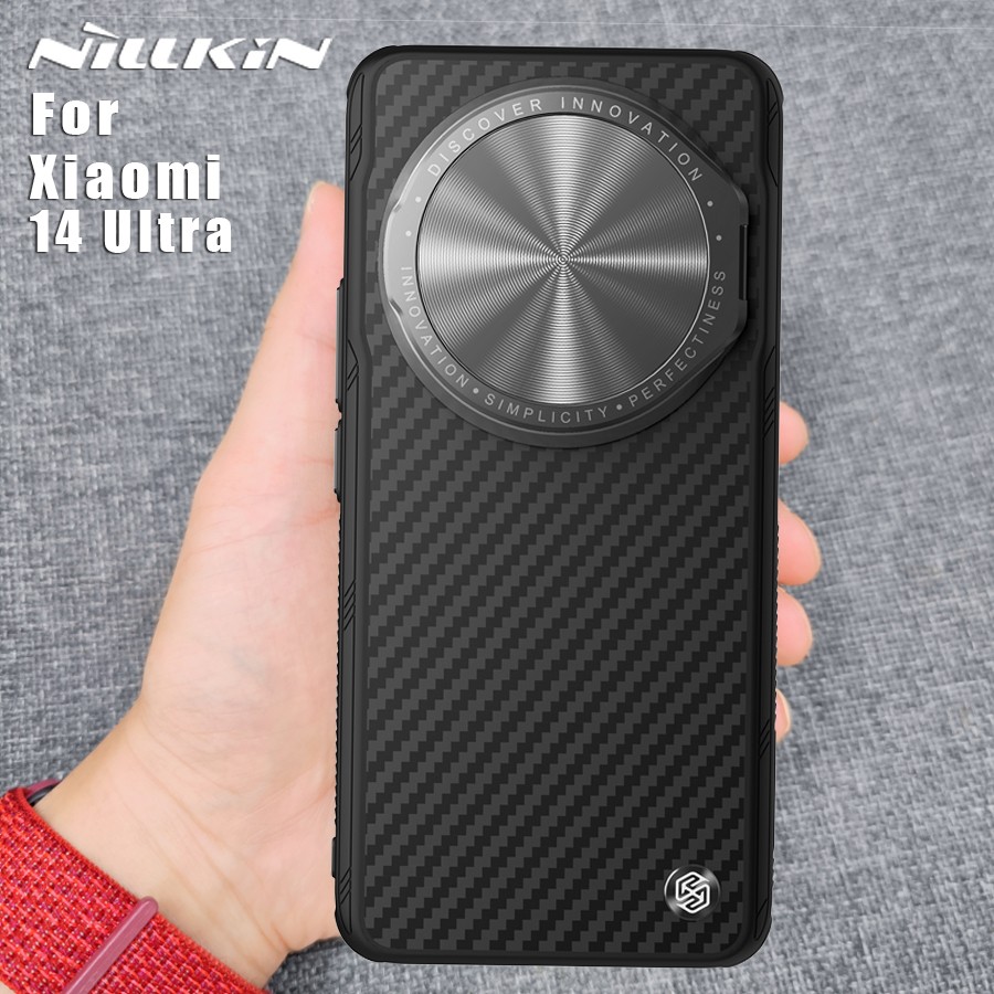 NILLKIN Carbon Fiber CamShield Back Cover for Xiaomi Mi 14 Ultra 5G – 360 Full Camera Protection Case